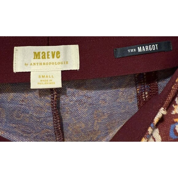 MAEVE By Anthropologie The Margot Kick Flare Damask Pattern Pants Women's Size S - Picture 3 of 9